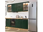 Модульный кухонный гарнитур Дублин-03 Special Green/Дуб Вотан 2140x1950x600