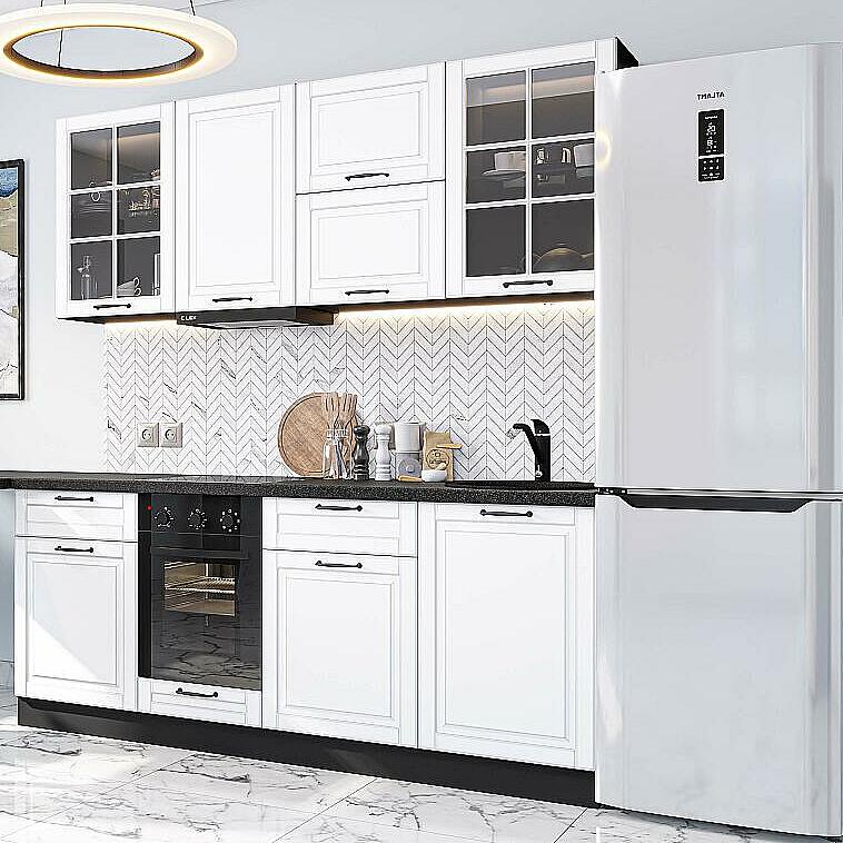 

Кухня прямая Дублин-03 Special White/Graphite 2140*1950*600