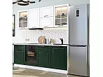 Модульный кухонный гарнитур Дублин-03 Special Green, Special White/Белый 2140x1950x600