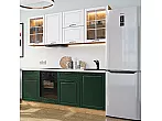 Модульный кухонный гарнитур Дублин-03 Special Green, Special White/Дуб Вотан 2140x1950x600