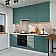 Модульный кухонный гарнитур Флэт Grey-green In 2S/Белый 2240x2100x600