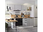 Модульный кухонный гарнитур Фрейм-01 Grey Silk/Белый 1782x2300x600