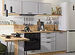 Модульный кухонный гарнитур Фрейм-01 Grey Silk/Дуб Вотан 1782x2300x600