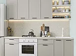 Модульный кухонный гарнитур Фрейм-02 Cream Silk/Белый 2340x2200x600