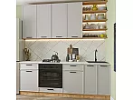 Модульный кухонный гарнитур Фрейм-02 Cream Silk/Дуб Вотан 2340x2200x600