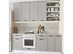 Модульный кухонный гарнитур Фрейм-02 Grey Silk/Белый 2340x2200x600