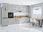 Модульный кухонный гарнитур Фрейм-04 Grey Silk/Белый 2340x3600x600