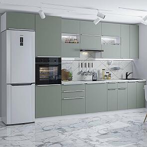 Модульный кухонный гарнитур Фьюжн-01 Silky Mint/Белый 2340x3600x600