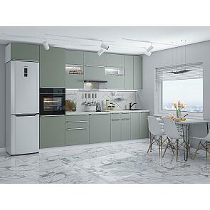 Модульный кухонный гарнитур Фьюжн-01 Silky Mint/Белый 2340x3600x600