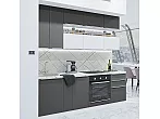 Модульный кухонный гарнитур Фьюжн-01 Silky White, Stormy Silk/Белый 2340x2300x600