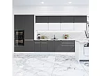Модульный кухонный гарнитур Фьюжн-02 Silky White, Stormy Silk/Белый 2140x4400x600