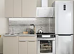 Модульный кухонный гарнитур Фьюжн-05 Cream Silk/Белый 2140x1100x600