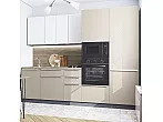 Модульный кухонный гарнитур Фьюжн-07 Cream Silk, Silky White/Graphite 2140x2700x600