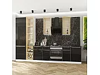 Модульный кухонный гарнитур Фьюжн-08 Anthracite/Белый 2340x3400x600 Полки стекло