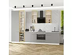 Модульный кухонный гарнитур Фьюжн-08 Silky Light Grey/Белый 2340x3400x600