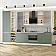 Модульный кухонный гарнитур Фьюжн-08 Silky Mint/Белый 2340x3400x600