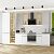 Модульный кухонный гарнитур Фьюжн-08 Silky White/Белый 2340x3400x600 Полки стекло