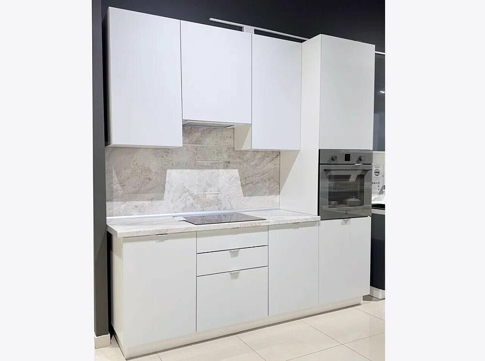 

Кухня прямая Фьюжн Silky Light Grey/Белый 2336*2200*600