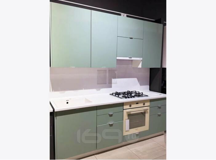 Кухня прямая Фьюжн Silky Mint/Белый 2330*2200*600