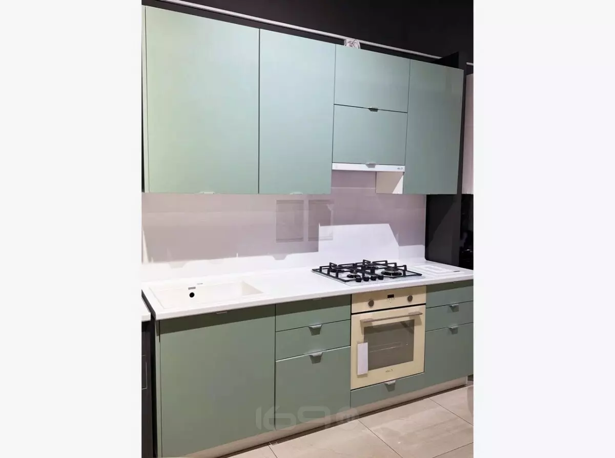 Кухня прямая Фьюжн Silky Mint/Белый 2330*2200*600