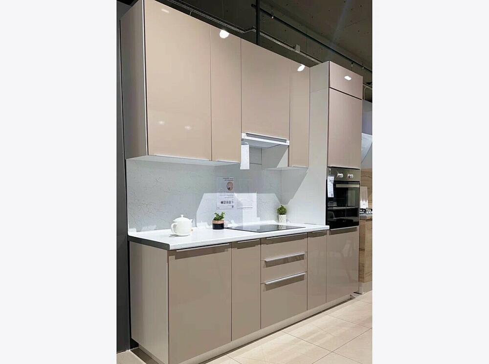 

Кухня прямая Логика Серый камень глянец/Белый 2380*2300*600