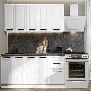 Кухня прямая Нео-01 White Silk/Белый 2140*1600*600