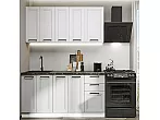 Модульный кухонный гарнитур Нео-01 Grey Silk, White Silk/Белый 2140x1600x600