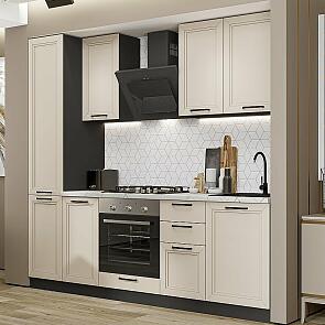 Кухня прямая Нео-02 Cream Silk/Graphite 2140*2300*600