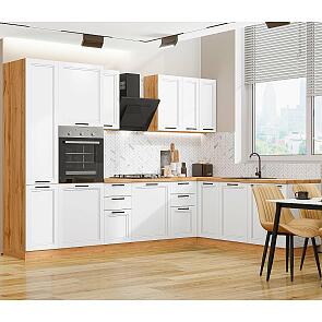 Кухня прямая Нео-03 White Silk/Дуб Вотан 2140*3000/2100*600