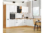 Модульный кухонный гарнитур Нео-03 White Silk/Дуб Вотан 2140x3000/2100x600