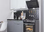 Модульный кухонный гарнитур Ницца-05 Белый, Графит/Белый 2140x1000x600