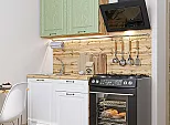Модульный кухонный гарнитур Ницца-05 Белый, Дуб оливковый/Дуб Вотан 2140x1000x600