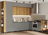 Кухонный гарнитур Техно-5 Дуб Крафт, Браш/Дуб Крафт 2500x3200/2240x600 (Кастилло темный)