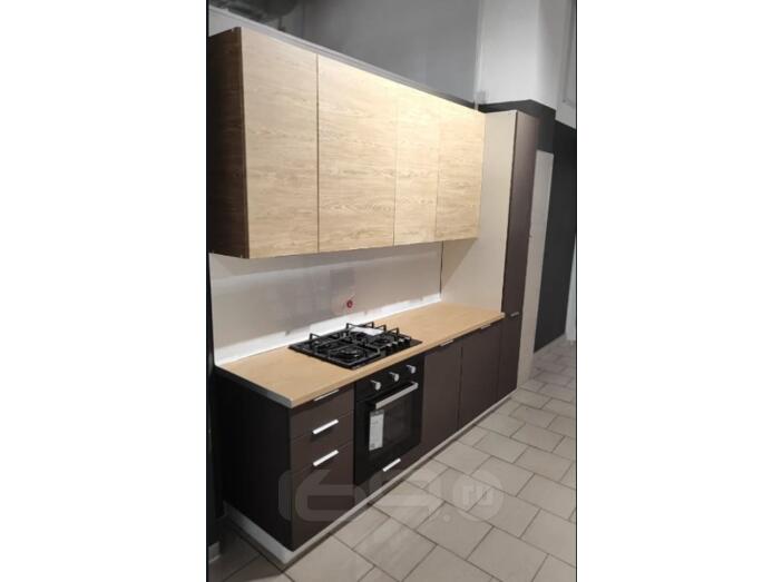 Кухня прямая Терра Ель карпатская/Белый 2350*2450/*600 Выставочный образец Новокосино