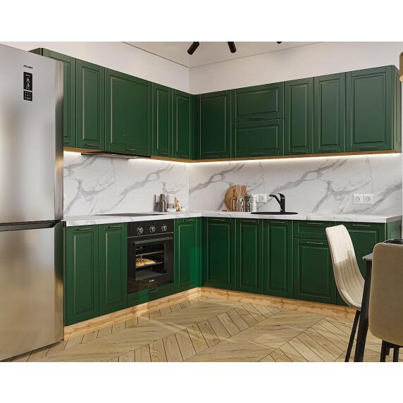 Кухня угловая Дублин-02 Special Green/Дуб Вотан 2140*2200/2400*600
