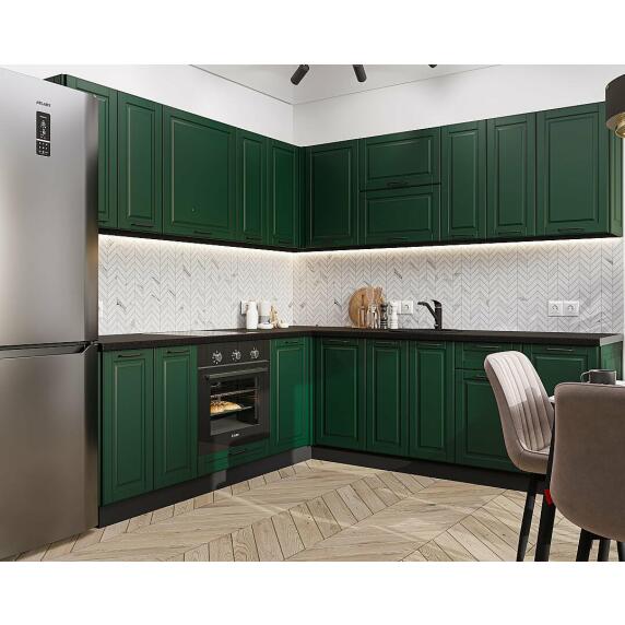 Кухня угловая Дублин-02 Special Green/Graphite 2140*2200/2400*600