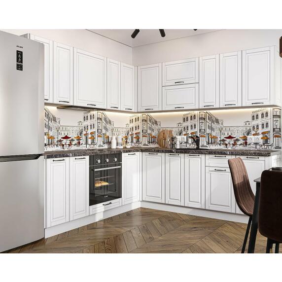 Кухня угловая Дублин-02 Special White/Белый 2140*2200/2400*600
