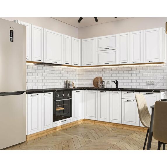 Кухня угловая Дублин-02 Special White/Дуб Вотан 2140*2200/2400*600