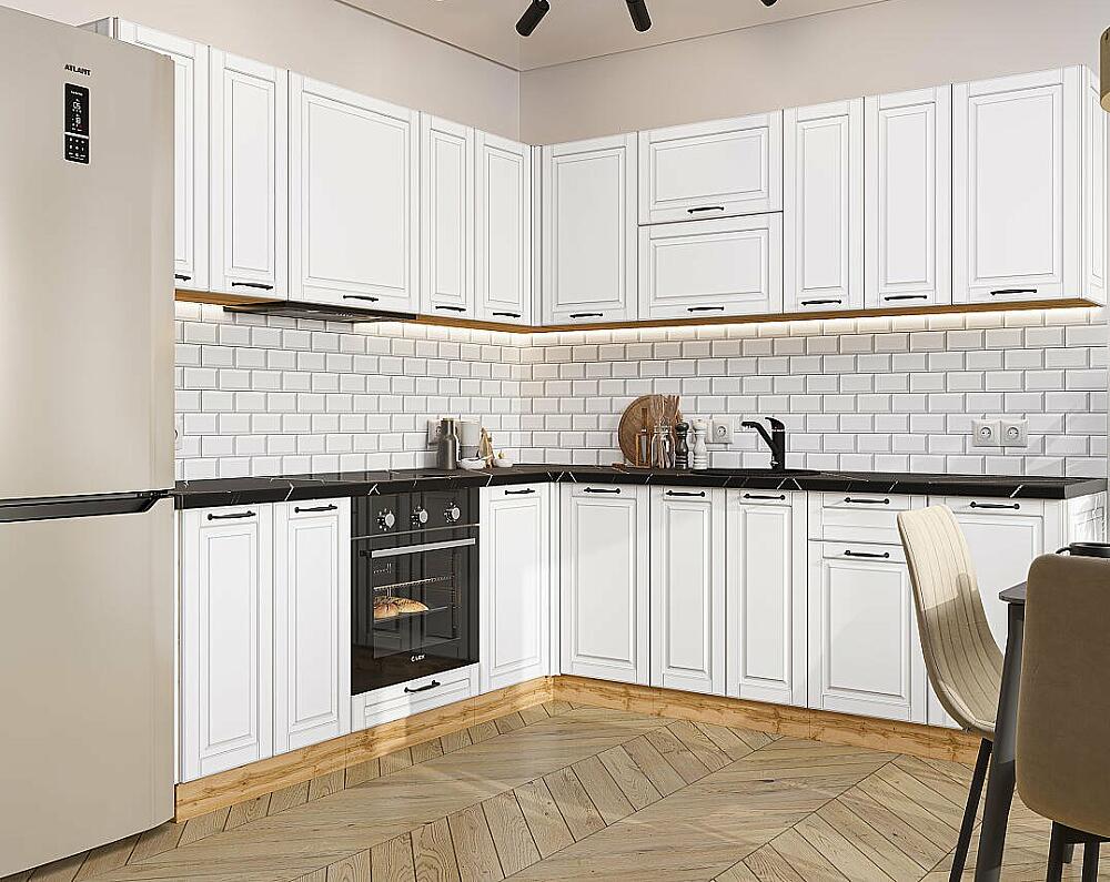 

Кухня угловая Дублин-02 Special White/Дуб Вотан 2140*2200/2400*600