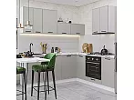 Модульный кухонный гарнитур Фрейм-03 Grey Silk/Белый 2140x2200x600