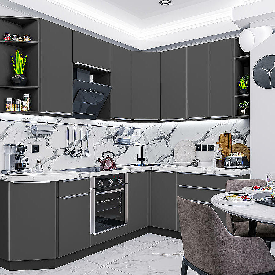 Кухня угловая Фьюжн-04 Stormy SilkGraphite 214025001800600 89653₽