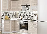 Модульный кухонный гарнитур Лофт-03 Cappuccino Veralinga/Белый 2140x2200x600