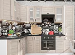 Модульный кухонный гарнитур Лофт-04 Cappuccino Veralinga/Белый 2140x2600x600