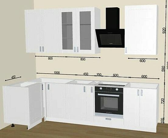 

Кухня угловая Лофт Super White/Белый 2330*2800/1066*600 Вариант 2