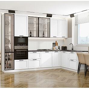 Кухня угловая Нео-04 White Silk/Белый 2340*3200/1800*600