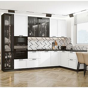 Кухня угловая Нео-04 White Silk/Graphite 2340*3200/1800*600