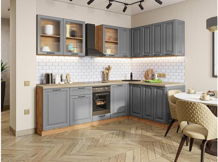 Кухня угловая Ницца Royal-02 Magnum/Дуб Вотан 2140*2550/1600*600