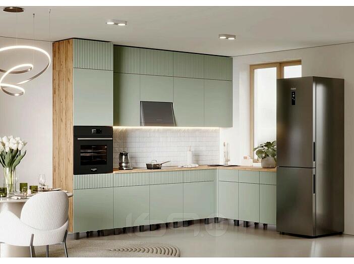 Кухонный гарнитур Оливия Олива софт/Вотан 2500x3000/1800x600