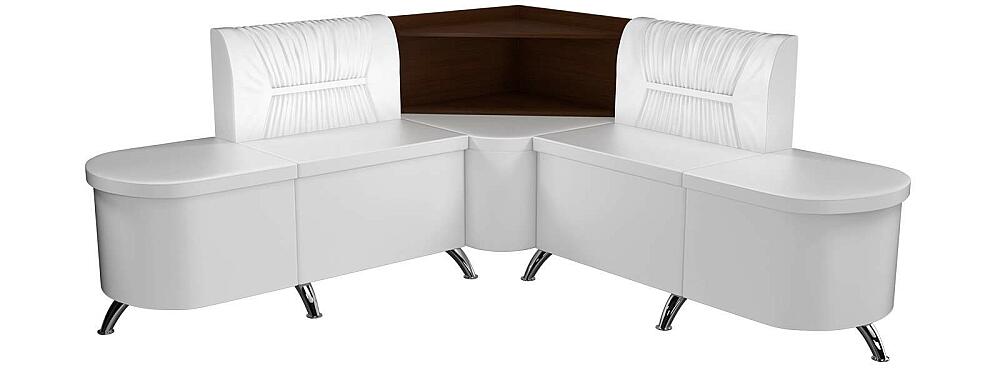 Диван кухонный угловой Лиза левый Экокожа Белый 19190₽