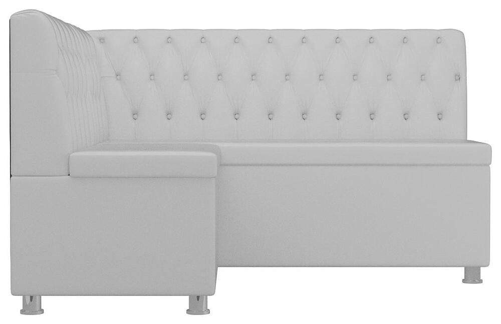 Кухонный угловой диван Мирта Экокожа Белый левый угол 42999₽